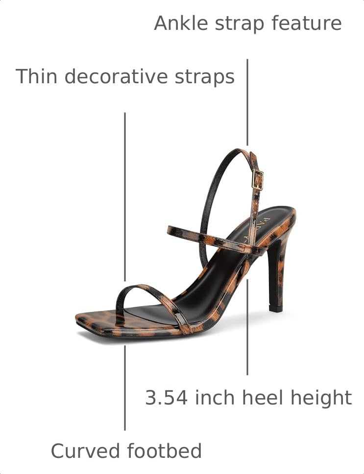 Image of Women's Strappy High Heeled Sandals Open Toe Ankle Strap heels Comfy Weddings Shoes