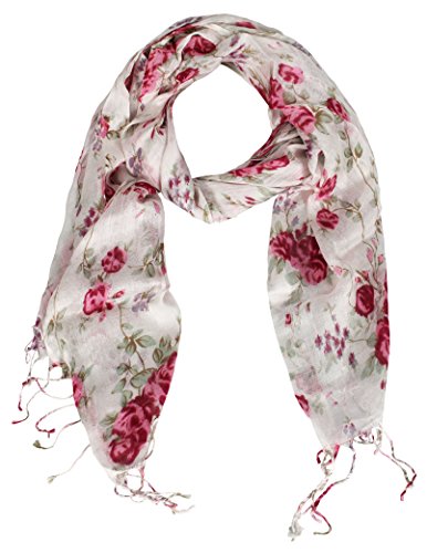 Chic Vintage Inspired Floral Print Fringe Pashminas