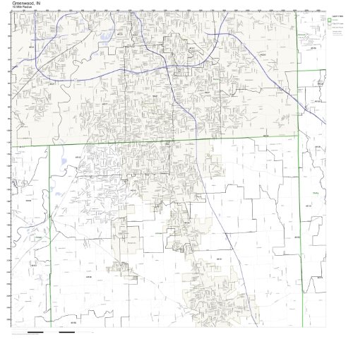 Amazon.com : Greenwood, IN ZIP Code Map Not Laminated : Prints : Office ...