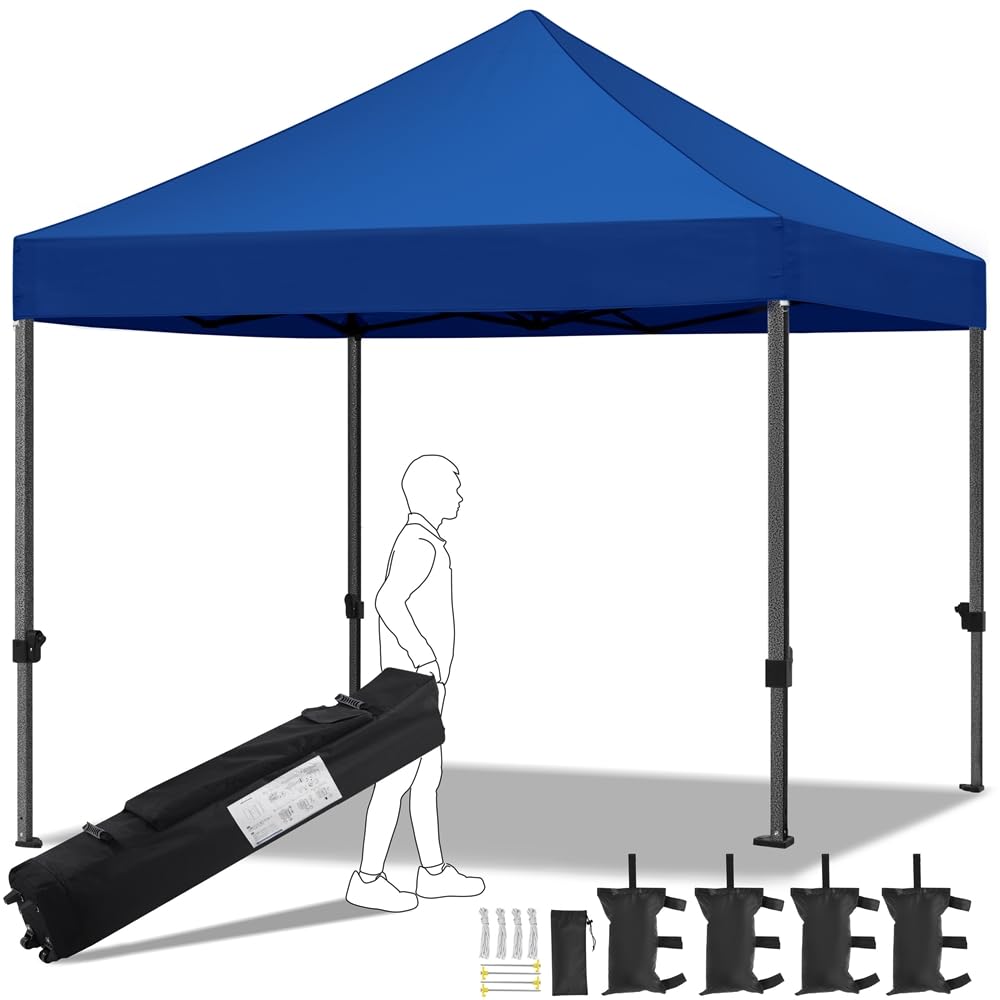 Yaheetech Carpa Plegable 3x3 Carpas para Exteriores Camping Cenador de Jardín Impermeable Sombrilla Carpa Playa Terraza Toldo Altura Ajustable de 323-341cm con 4 Bolsas