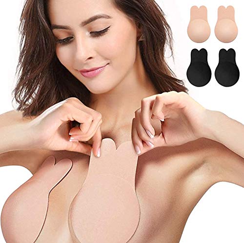 Breast Lift Nipple Covers,Adhesive Bra Instant Breast Lift Silicone Covers Pasties Tape 2 Pairs