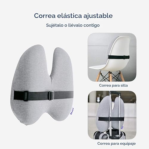Vista 4 de C CUSHION LAB Almohada Lumbar Extra Densa - Respaldo Firme Ergonómico Patentado de Múltiples Regiones para Alivio del Dolor Lumbar - Cojín de Apoyo