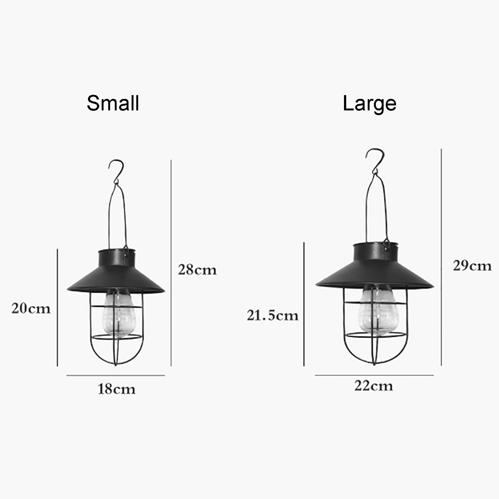 Czarniozk Confezione 2 Lanterne Solari Da Esterno In Metallo Vintage - Luce Bianca Calda, Impermeabili IP44 - Decorazione Giardino E Natale - 3