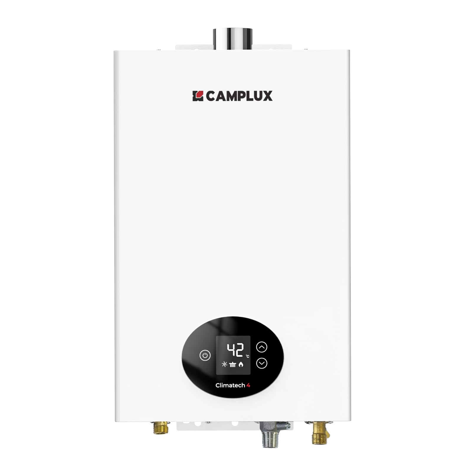 Chauffe-eau à gaz haut de gamme Camplux Climitech 4 étanche et performant en bas NOx