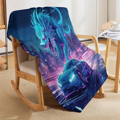 Couverture dragon douce résolvant le manque de chaleur sur le canapé plaid lavable 140x180