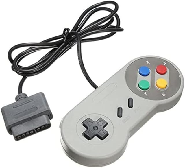SNES Retro Replacement Controller Gamepad - SNES Gaming Joypads Gamepad - Suitable for SNES Only NEW Replacement Controller - By TRIXES grey