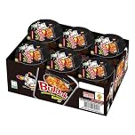 Bulldak Hot Chicken Flavour Ramen Cup – Black – 70g x 6 | Korean Spicy Instant Noodles | Halal | Cup Noodle Multipack