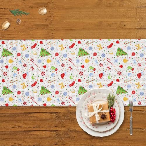 Chemin de table de Noël avec pompon finitions haut de gamme 152 cm - 6