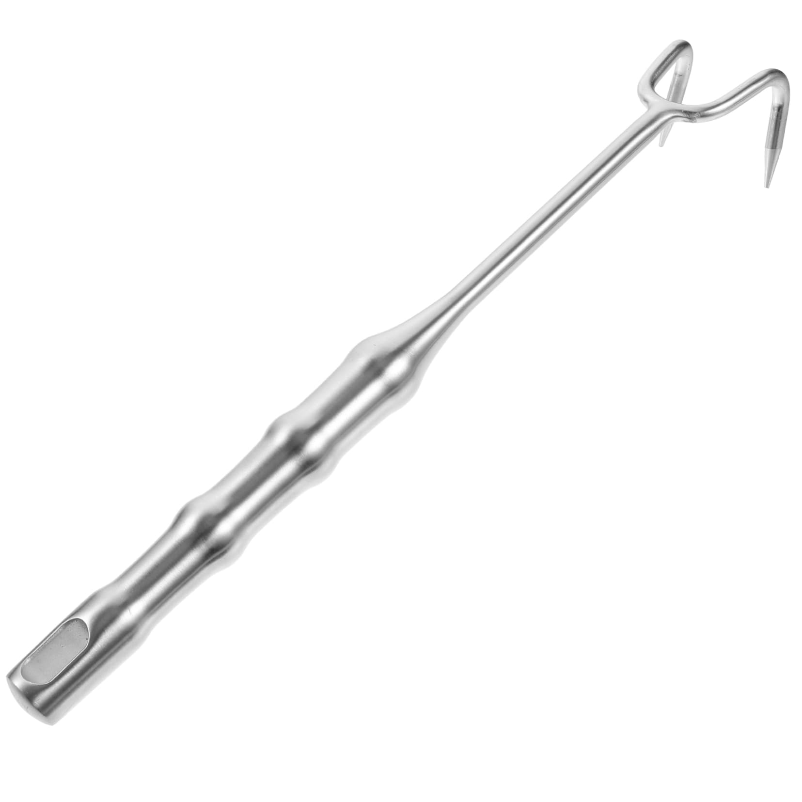 DECHOUS 304 Stainless Steel Meat Hook Food Flipper and Meat Turner Hook Bbq Meat Hook 30cm Long Handle Single Hook for Pork Turkey Ham Chicken Goose Roast