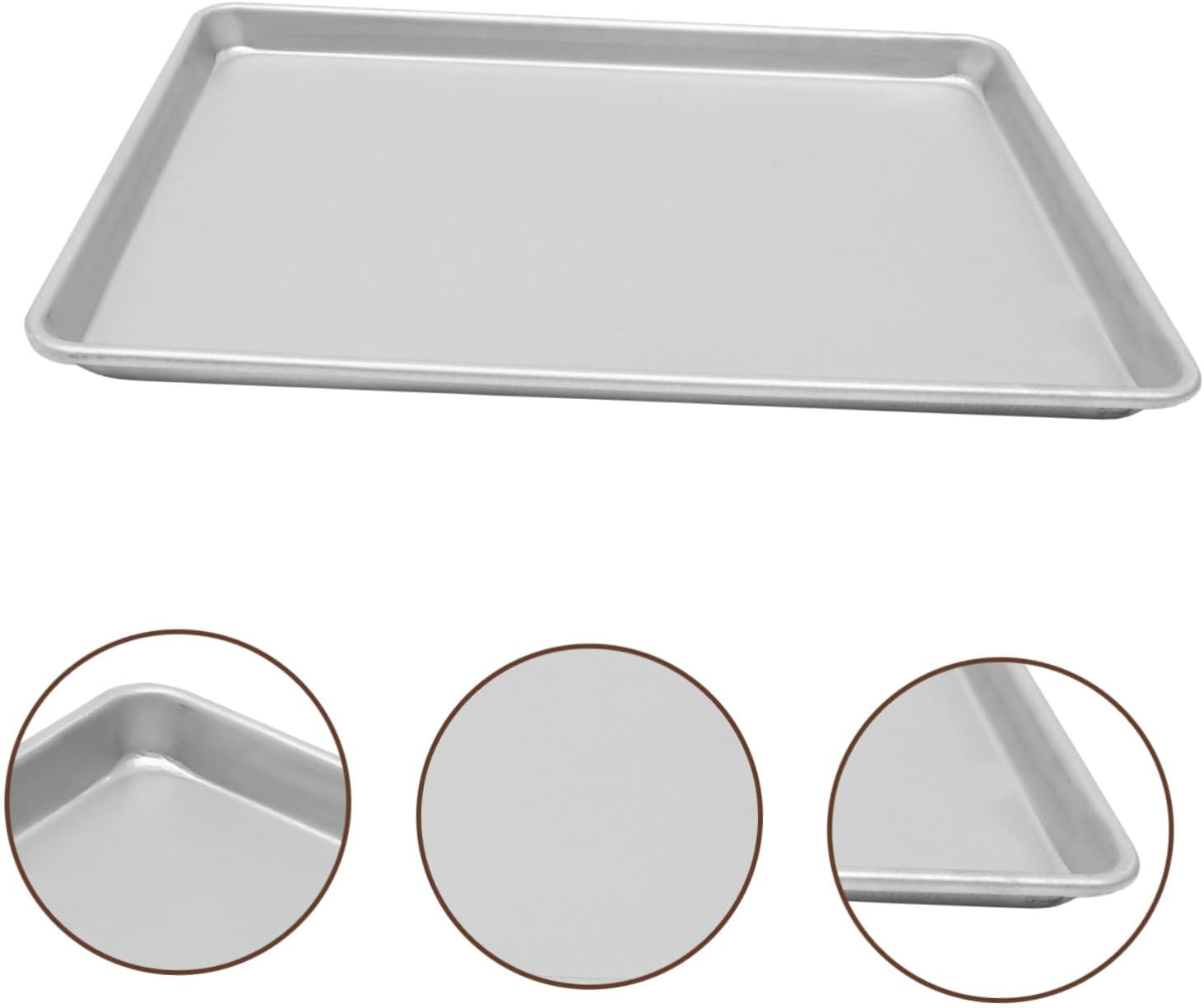 Aluminum Alloy Baking Sheet Pan Rectangular Non-stick Kitchen Bakeware for Bread Cakes Roasting Meats and Vegetables Compact Smooth Edges