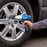 Mit Nüssen: Dieser Schlagschrauber wird im Aufbewahrungskoffer mit 4 gängigen Aufsteck-Nüssen geliefert: 17mm, 19mm, 21mm und 22mm