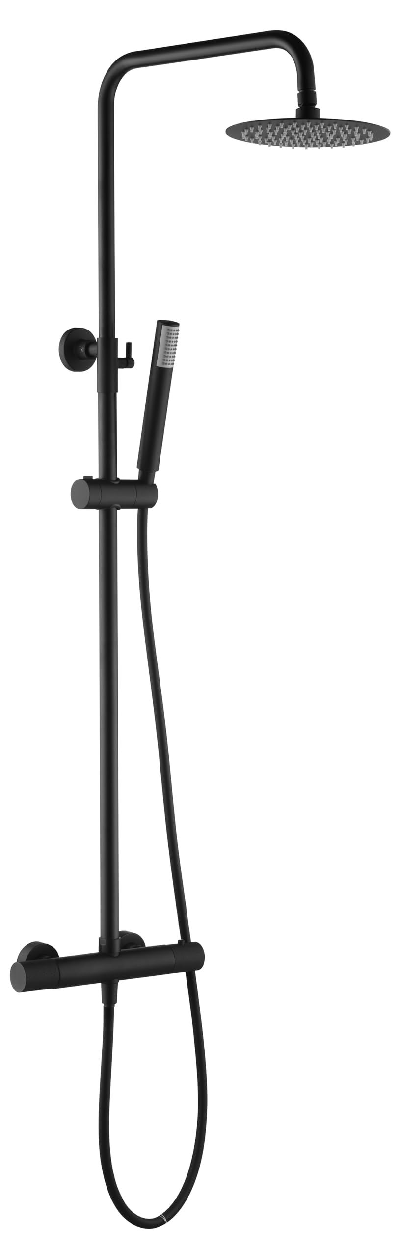 IMEX BTD038/NG LINE Conjunto de Ducha Telescópico Termóstatico Negro Mate