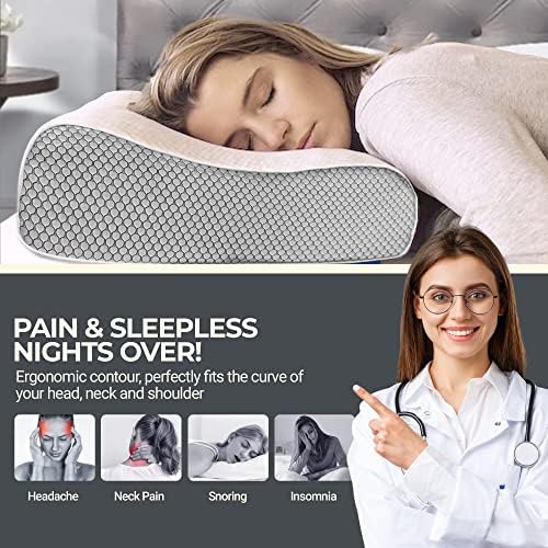 Orthotex Memory Foam Pillow | Cervical Deep Sleep Orthopedic Pillow For Neck and Shoulder Pain | Ergonomic Soft Washable Neck Pillow For Back,Front and Side Sleeper Pillow