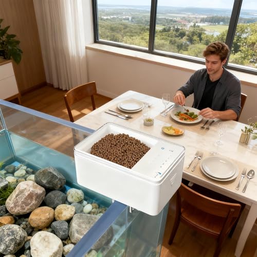 Alimentador automático de peces para acuarios con programador digital de comida 3