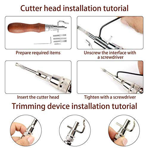 Patioer 52 Pcs Leather Tools Kit with Stitching Groover, Prong Punch and Leather Working Saddle Making Stamps Tools Set for DIY Leathercraft - Thumbnail 2