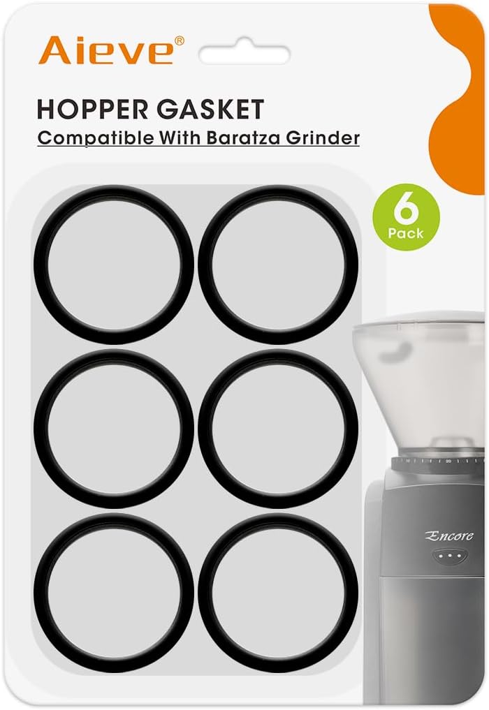Aieve Hopper Gasket Compatible with Baratza Grinder, Gasket Replacement for Baratza Virtuoso Coffee Grinder & Conical Burr Coffee Grinder (6 Pack)