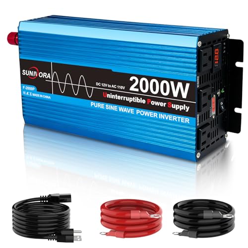 Sump Pump Battery Backup System, 2000W, Automatically Shifts to Inverter Power Ensuring...