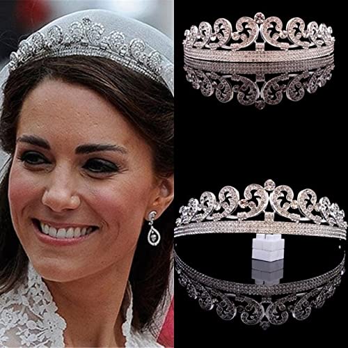 Diadème De Mariée En Alliage Et Strass – Couleur Rouge – 15x15x4,5 Cm – Idéal Pour Bal, Fête, Halloween, Concours Ou Photo