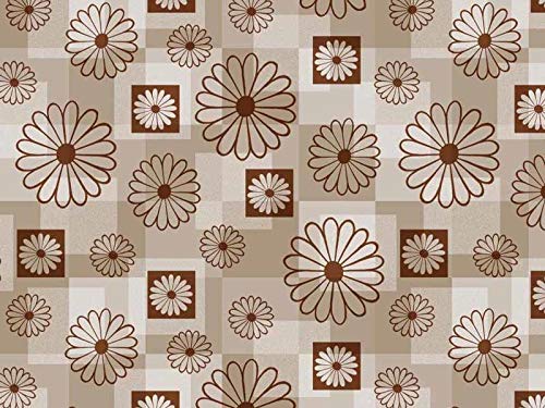 Preisvergleich Produktbild Aqua Flex Weichschaummatte Badvorleger Bodenbelag Weichschaumbelag Antirutschmatte Badezimmermatte Sicherheit Meterware Beige Braun Blumen Geometrisch Breite 65 cm 6003-2 (65 x 100 cm)