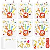 DoubleFill 24 Sets Religious Bible Crafts Kit for Kids 5 Finger Prayer Handprint Craft Make Your Own Christian Bible Prayer Board Kit Gift for VBS Sunday School Classroom Church Activities