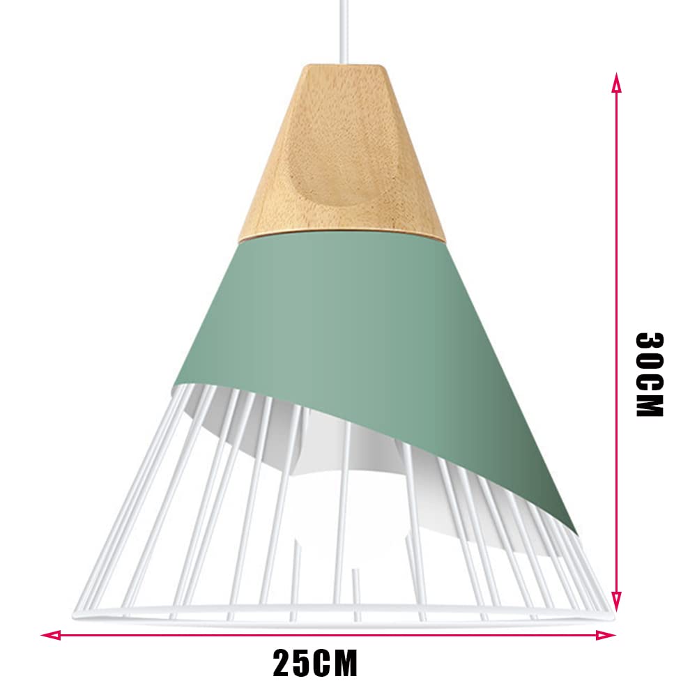 Suspension Luminaire Moderne,bois Plafonnier industriel design Métal Lampes Suspendues abat-jour E27 applique éclairage pour salle à manger cuisine,couloir