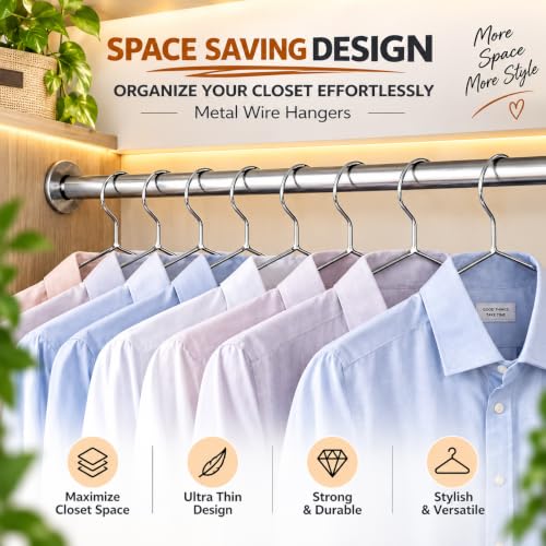 PulGos 24 Pack Metal Clothes Hangers, Silver Pack of 24 - Image 4