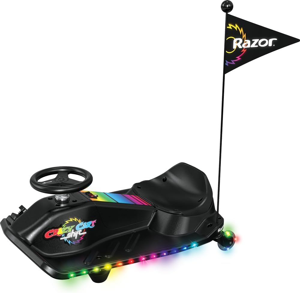 Crazy Cart Shift Lightshow Drifting Go Kart for Kids by Razor Multicolor LED Lights