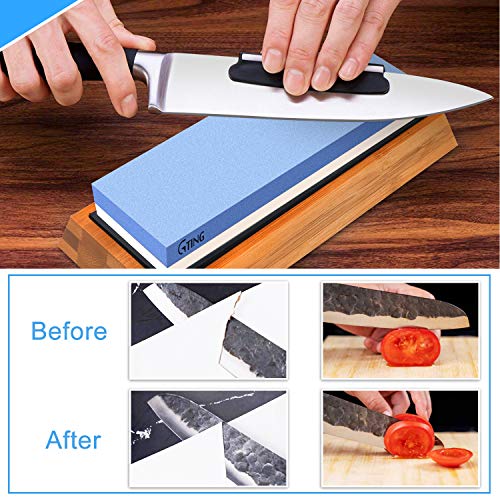 image for Whetstone Knife Sharpening Stone Set, G-TING 140/320, 1000/6000 Grit W