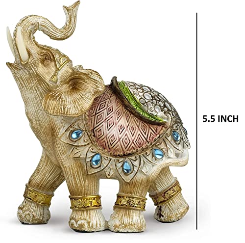 Image of AUGEN Polyresin Elephant Idol Statue Showpiece for Home Decor Decoration and Gifting (1 Piece,7145B2)-B