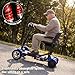 4-Wheel Folding Electric Mobility Scooter for Seniors & Adults, 500W Peak Motor, 30 Miles Max Range, 330 lbs Weight Capacity, 12° Climb Slope, Disc Brakes & Headlight for Safe Outdoor Indoor Use