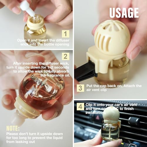 Image of Carori Cute Car Air Freshener 2 Pack, Lightbulb-Shaped Car Fresheners, Automotive Vent Clip, Long Lasting Scent, Essential Oils, Cute Car Accessories for Women, Vanilla Scent