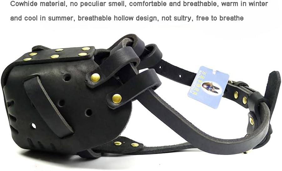 Amazon | ペットの銃口、手作りの革、中型および大型犬、馬の犬