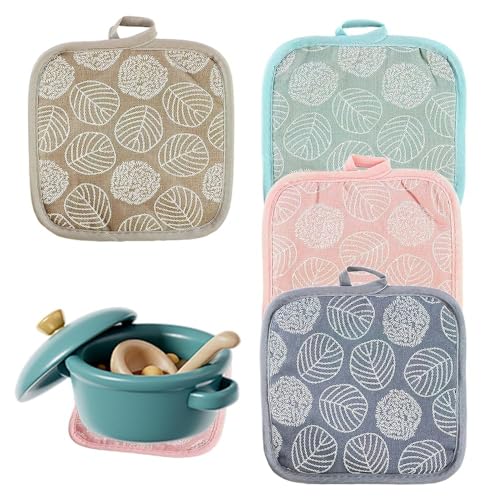 4PCS Cotton Quilted Pot Holders