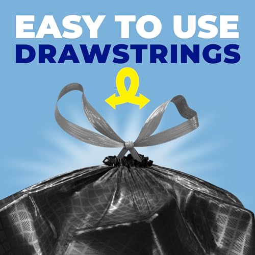Image of Hefty Ultra Strong Signature Scents 13 Gallon Trash Bags, Fresh Clean Breeze Scent, Tall Kitchen Trash Bags with 25% More Scent Technology, Blackout, 80 Count