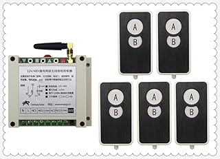DC12V 24V 36V 48V 10A 2CH RF Wireless Remote Control Switch System 5 Transmitter and 1 Receiver Universal gate Remote Control