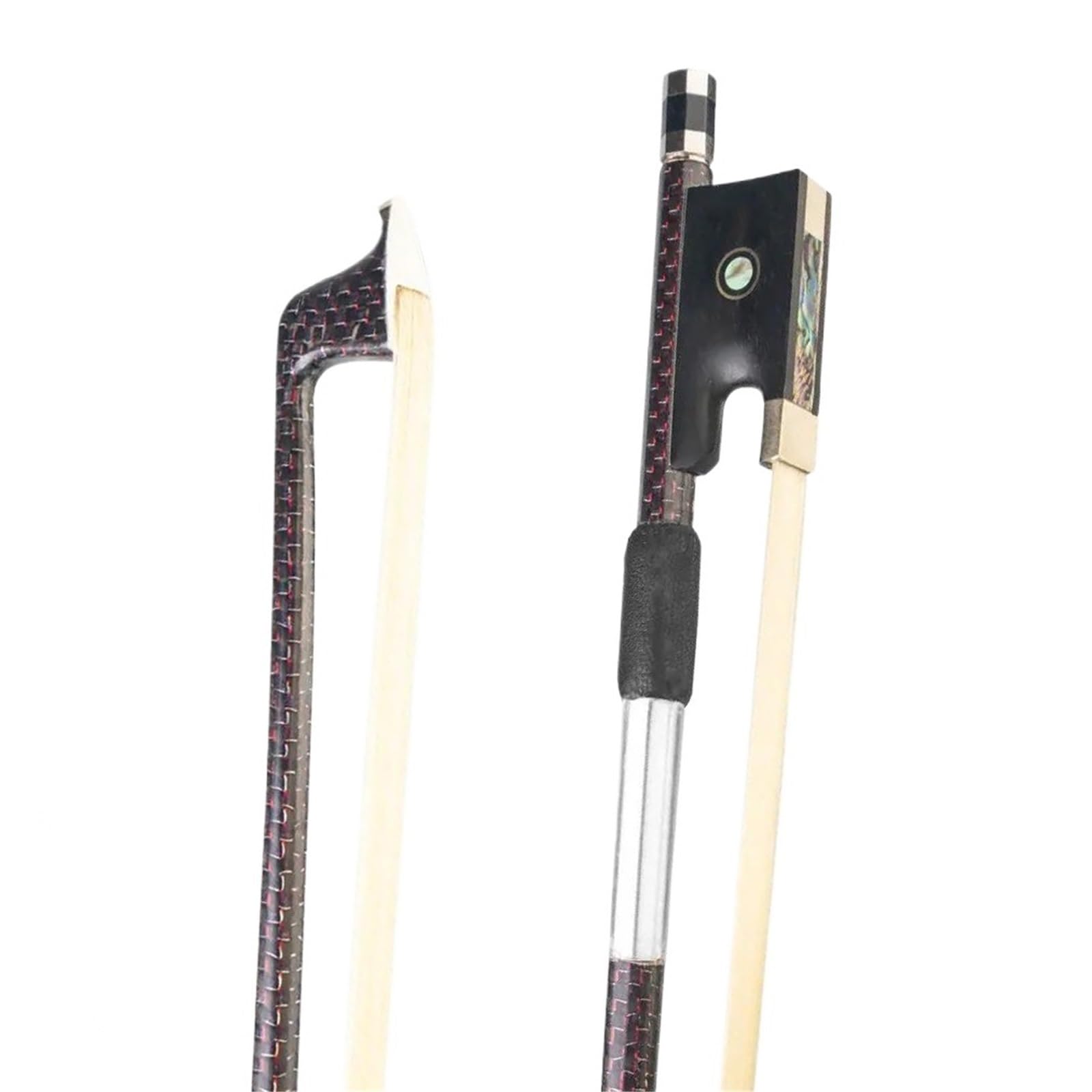 Archet De Violon Pour Pratique Archet De Violon 4/4 En Fibre De Carbone Tressée En Soie Rouge Crin De Cheval Blanc De Mongolie | Archet de violon