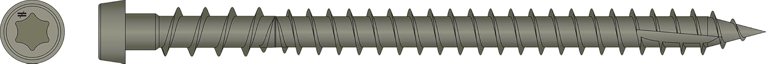 Simpson Strong-Tie DCU234GRR350 Deck-Drive DCU Composite Screw #10 x 2-3/4 in. T20, Quik Guard, Gray (350-Qty)