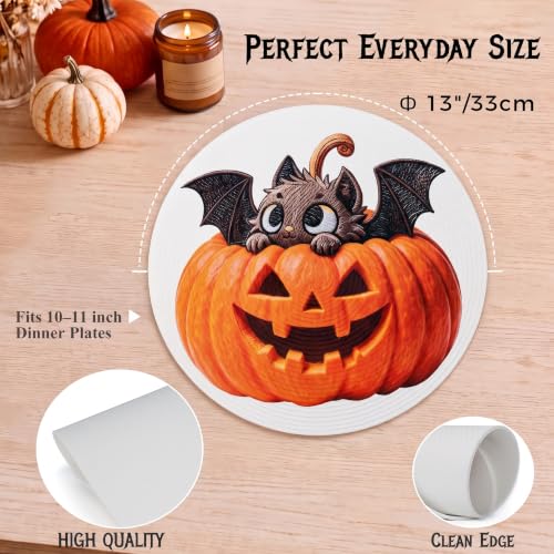 Halloween Placemats Set of 6,Silicone-Like Feel with Leather Texture - image 3
