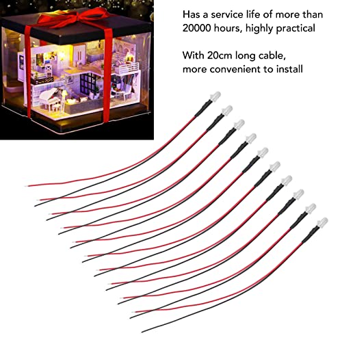 10pcs Lights Emitting Diodes, 5mm Prewired Electronic LED Light Diodes for Decoration 5?12V,Ultra Bright Light Emitting Diodes Assorted Color Kit (blue)