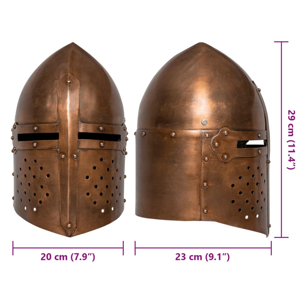 Genérico Réplica de Casco de Caballero Medieval Antiguo Larp Acero Cobre,Arte y Ocio,Hobbies y Artes Creativas,Coleccionables,Armas coleccionables-286225