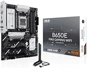 ASUS B650E MAX Gaming WiFi, placa base AMD B650 ATX, DDR5, PCIe 5.0, três ranhuras M.2, Wi-Fi 6E, Realtek 2,5 Gb Ethernet, DisplayPort, HDMI, USB 10 Gbps tipo A e tipo-C, BIT. OS Flashback, Aura