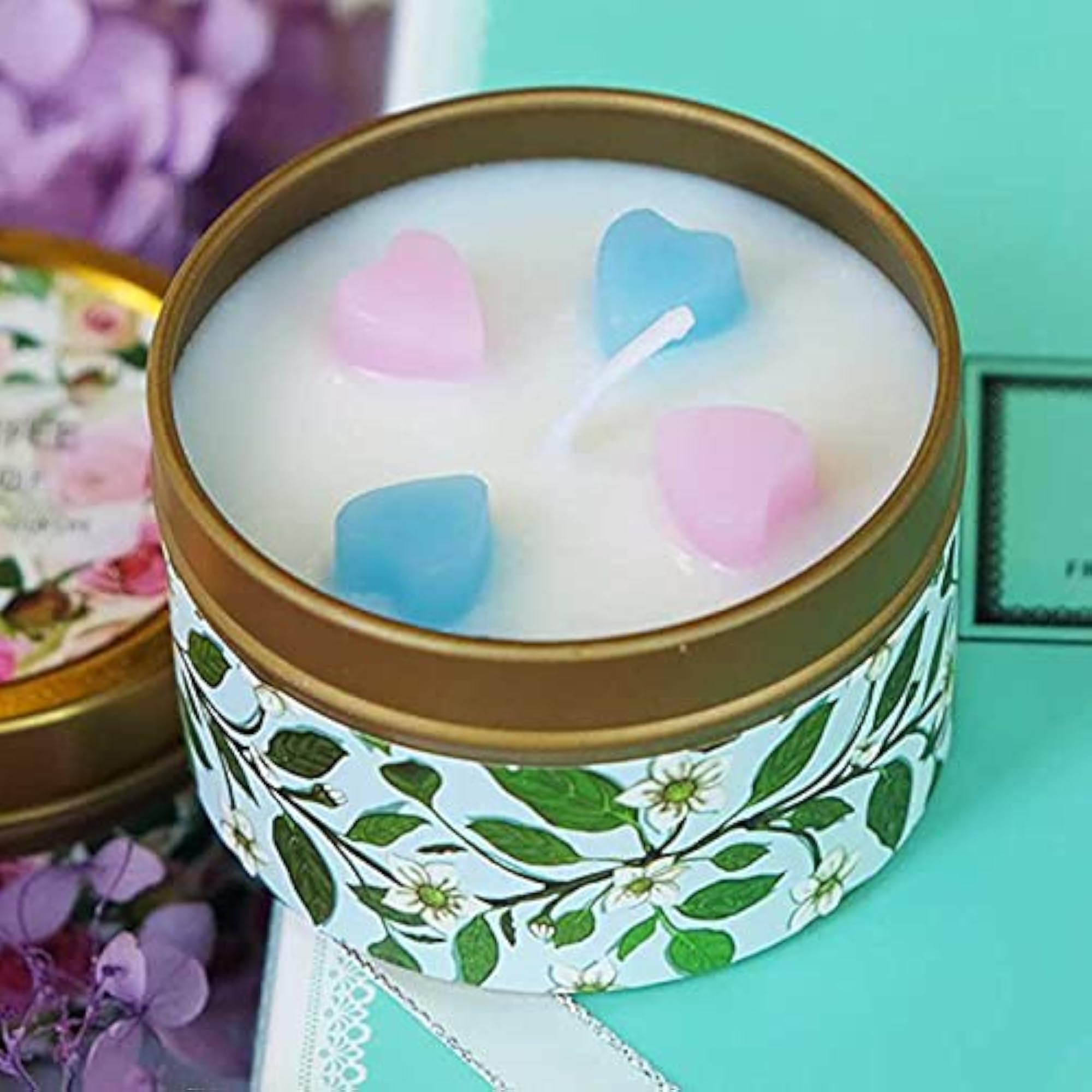 4PCS Romantic Decorative Scented Candle Tin Jars