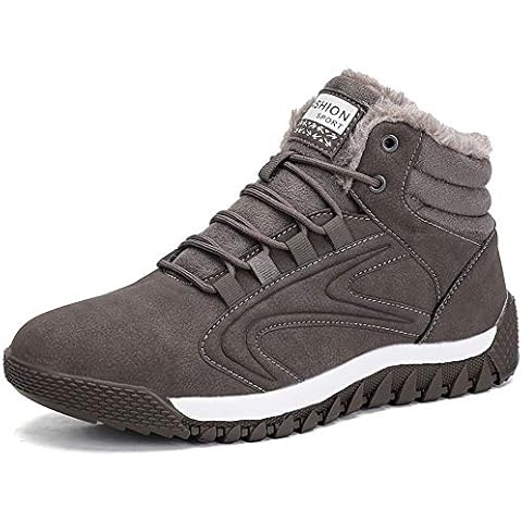 DRECAGE Winter Snow Boots Mens Womens Waterproof Walking Boots Warm Ankle Booties Winter Shoes Hiking Lace Up Sneakers 1812 Brown 37 EU,4 UK Cover