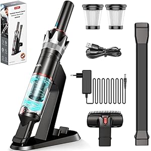 VCNEL Handstaubsauger Akku, Autostaubsauger, 12000PA Staubsauger für Polster und Auto, Heutellos, Kabellos, Leicht, Hohe…