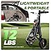 Alllion Golf Push Cart 3 Wheel, Golf Cart Foldable, Multiple Functions Golf Bag Cart for All Ages with Adjustable Handle - Lightweight & Easy Fold Design for Easy Transportation - 12lbs - Black