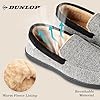 DUNLOP Moccasins Slippers Men Loafers Faux Fur Slippers Rubber Sole Memory Foam House Slippers Indoor Shoes Gifts For Men (Black/White, 9 UK) #2