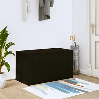 WKIEQACO Muebles para hogar y jardín, zapatero de pared, color negro, 70 x 35 x 38 cm, madera de ingeniería