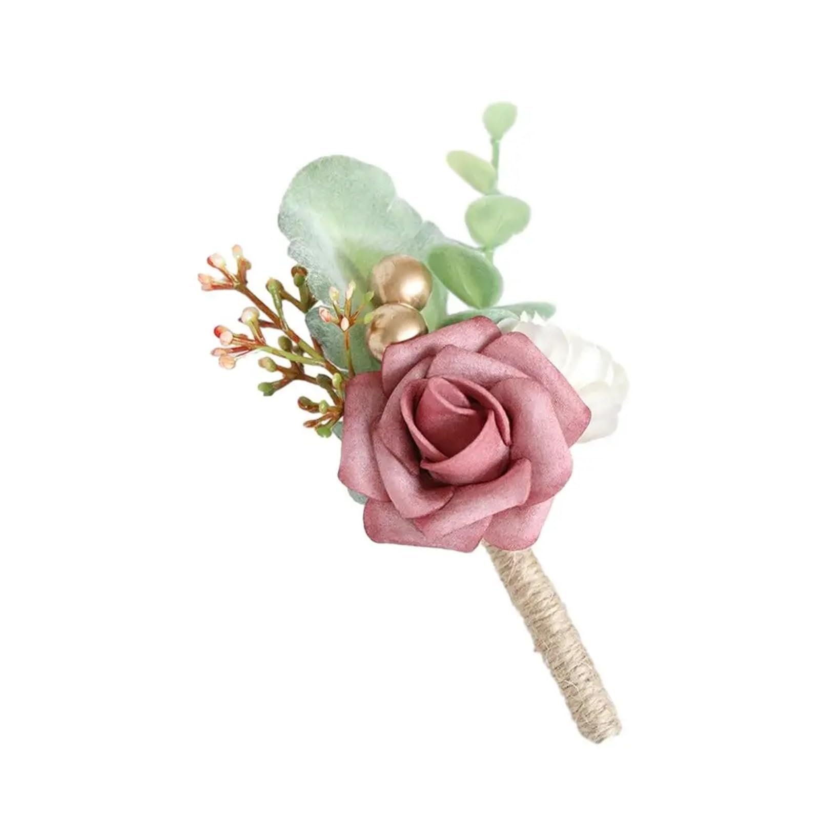 UJEDFHV Wedding Simulation Rose Corsage Realistic Appearance Wedding Boutonniere Pin For Groom And Best Man Bridesmaid Blush Pink For Proms