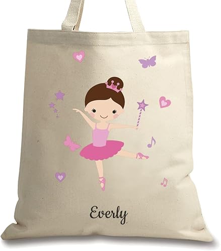 Miniatura 2 de Brunette Ballerina - Bolso de lona de algodón pesado de 15 x 16 pulgadas, estampado personalizado
