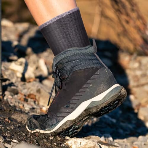 Image of YUEDGE Womens Socks Moisture Wicking Cushioned Crew Socks For Women, Performance Gym Tennis Training Athletic Socks, 5 Pairs